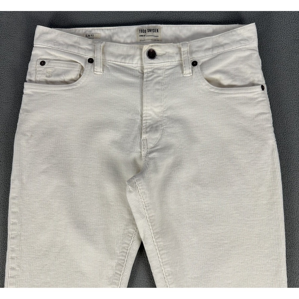 Todd Snyder Pants Mens 28x30 White Stretch Corduroy Slim Fit Quiet Luxury READ